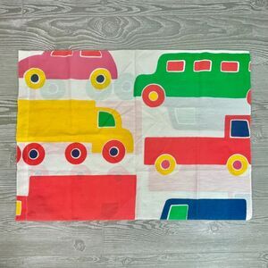 Vintage 1975 Marimekko by Dan River Pillowcase Bo-Boo Bold Colors Cars Trucks
